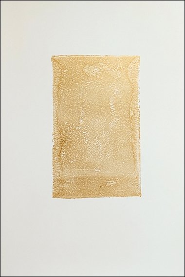 24 Demo gelatin monoprint, gold acrylic